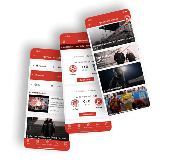 Im letzten Abschnitt werden Spielplan und News auf Screens dargestellt.